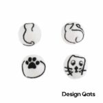 Filz Kugel 4cm Weiß/Schwarz Rasselbande